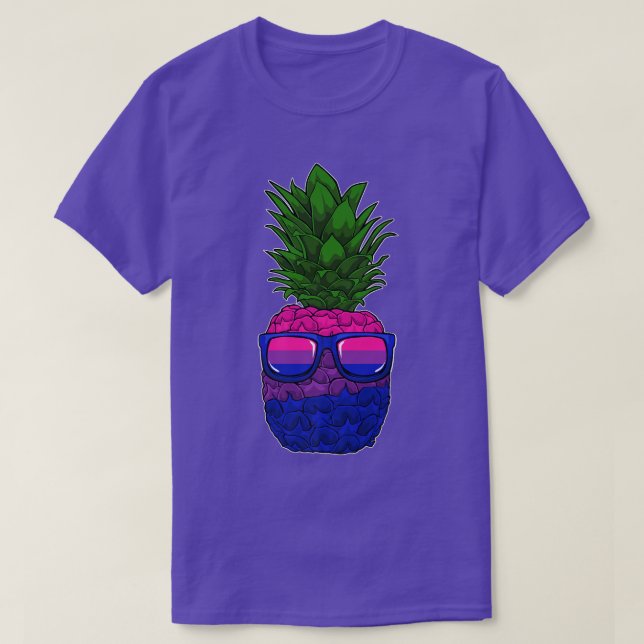 Camiseta Gafas de sol de piña bisexual LGBT-Q sutil Bi Pri (Diseño del anverso)