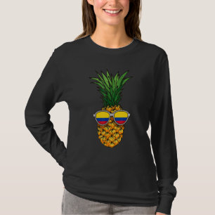 Camiseta Gafas de sol de piña colombiana bandera de Colombi