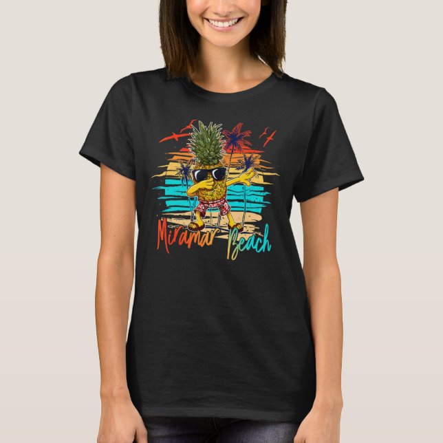 Camiseta Gafas de sol de piña Dabbing Miramar Beach Florida (Anverso)