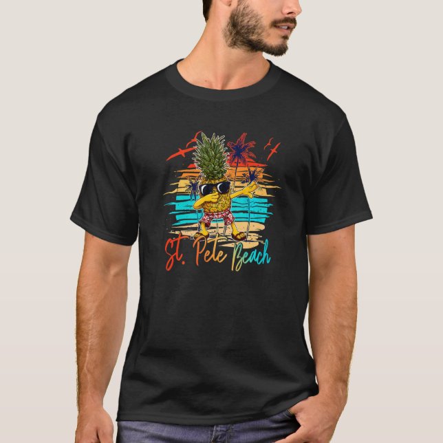 Camiseta Gafas de sol de piña dabbing St Pete Beach Florida (Anverso)