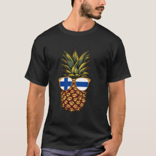 Camiseta Gafas de sol de piña de bandera finlandesa Raíces