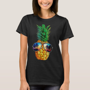 Camiseta Gafas de sol de piña de verano Aloha Bebidas Hawai