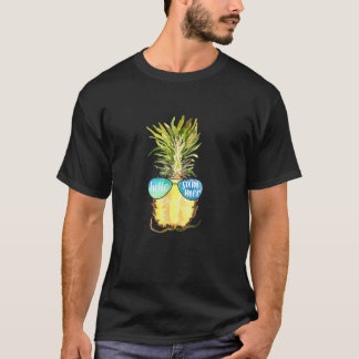 Camiseta Gafas de sol de piña de verano Hola Frutas de salu