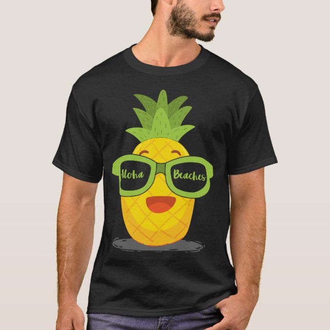 Camiseta Gafas de sol de piña Fruta Aloha Bebidas Hawaii - (Anverso)