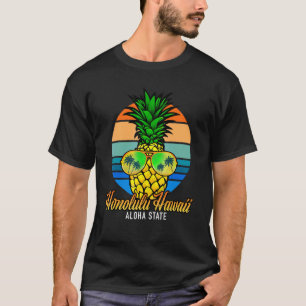Camiseta Gafas de sol de piña hawaiana Honolulu Hawaii Aloh
