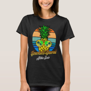 Camiseta Gafas de sol de piña hawaiana Honolulu Hawaii Aloh