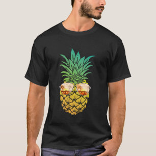 Camiseta Gafas de sol de piña palmeras retro