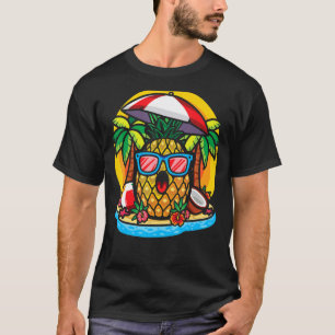 Camiseta Gafas de sol de piña tropical hawaiana