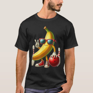 Camiseta Gafas de sol de plátano jugando bolos Fruta divert