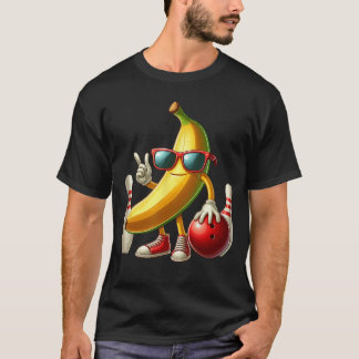 Camiseta Gafas de sol de plátano jugando bolos Fruta divert