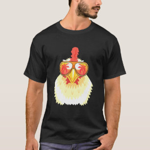 Camiseta Gafas de sol de pollo Playa Piscina de verano Fies
