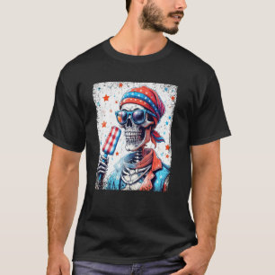 Camiseta Gafas de sol de popsicle de esqueleto del 4 de jul
