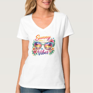 Camiseta Gafas de sol de puesta de sol tropical Vibes Solea