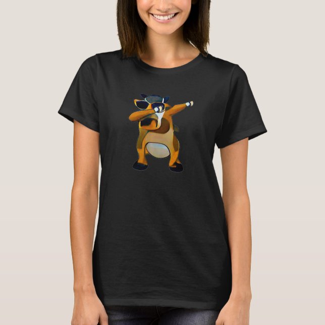 Camiseta Gafas De Sol De Vaca Dabbing Ai Meme De Arte Gener (Anverso)