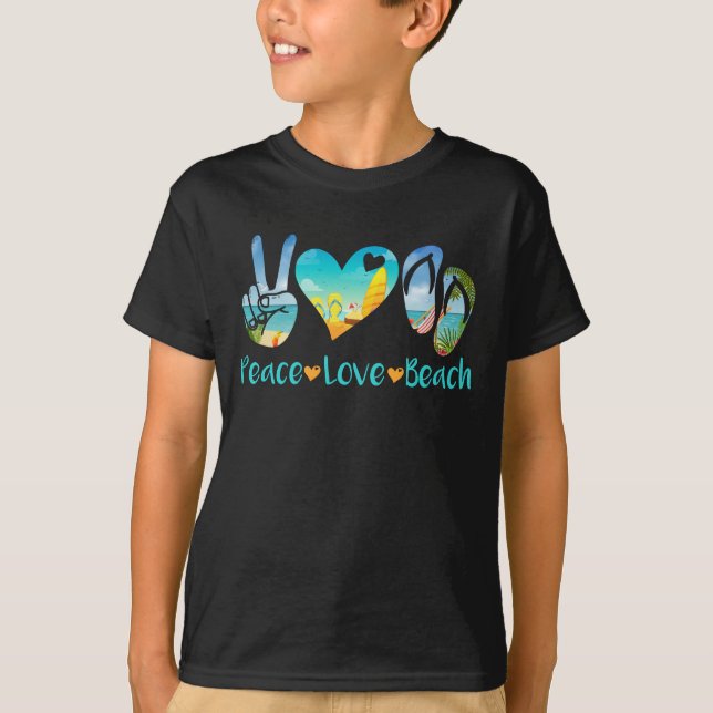 Camiseta Gafas de sol de verano de Peace Love Beach (Anverso)