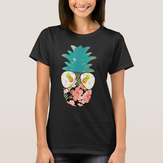 Camiseta Gafas de sol de verano Piña Aloha Bebidas Hawai (Anverso)
