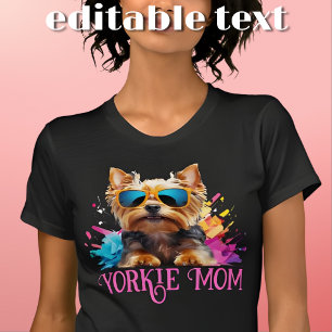 Camiseta Gafas de sol de Yorkie Mom Dog