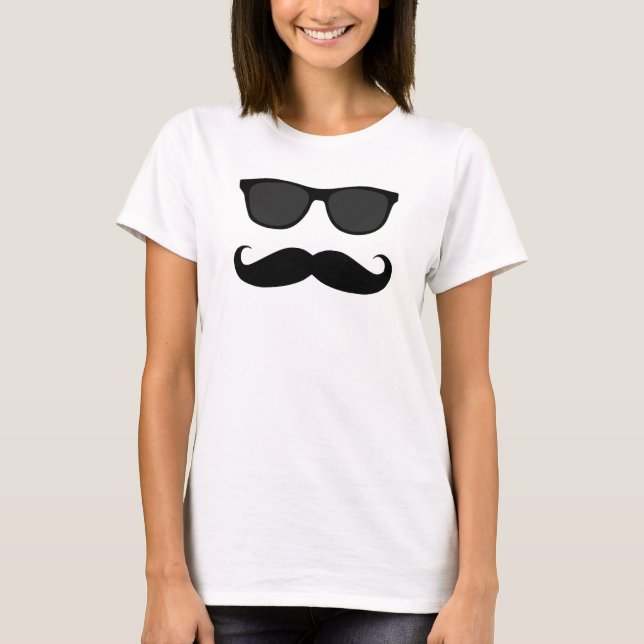 Camiseta Gafas de sol del bigote del inconformista (Anverso)