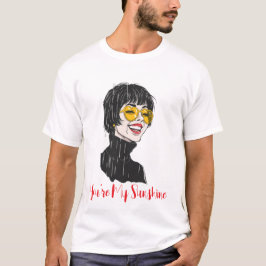 Camiseta Gafas de sol del corazón retro Mujer sonriente