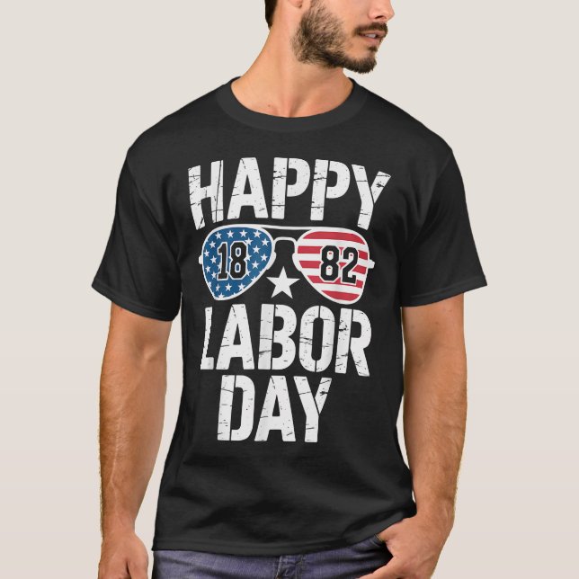 Camiseta Gafas de sol del Día del Trabajo Feliz Hombres de  (Anverso)