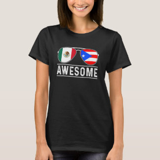 Camiseta Gafas De Sol Del Orgullo Puertorriqueño Y Mexicano
