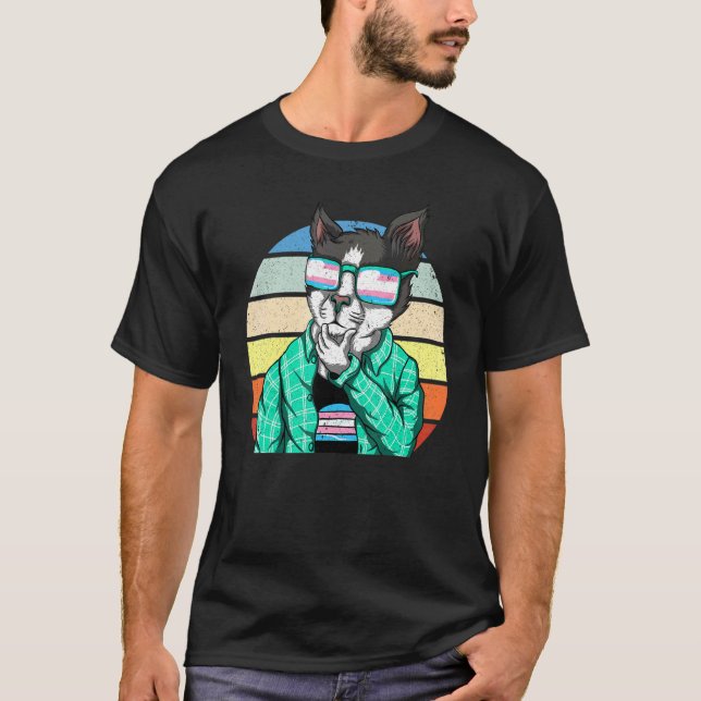 Camiseta Gafas de sol del orgullo trans Bandera transsexual (Anverso)