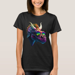 Camiseta Gafas de sol divertidas de dinosaurio triceratops 