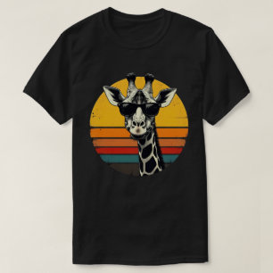 Camiseta Gafas de sol divertidas de jirafa vintage animal a