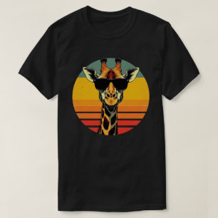 Camiseta Gafas de sol divertidas de jirafa vintage animal a