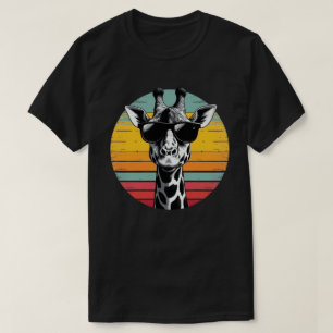 Camiseta Gafas de sol divertidas de jirafa vintage animal a
