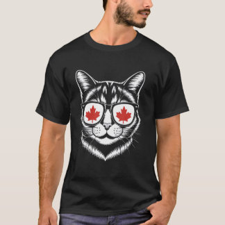 Camiseta Gafas de sol divertidas de la bandera canadiense d