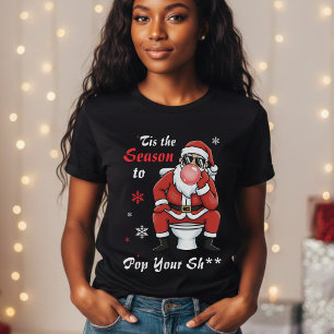 Camiseta Gafas de sol divertidas de Papá Noel en Navidad Tr