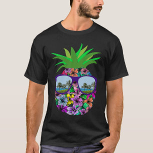 Camiseta Gafas de sol divertidas de piña Aloha Hawaii B