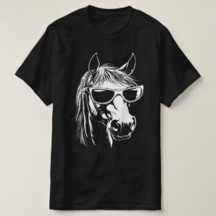 Camiseta Gafas de sol divertidas para caballo, Caballo con