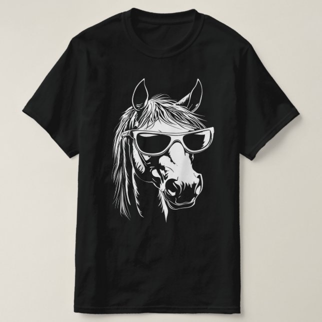 Camiseta Gafas de sol divertidas para caballo, Caballo con  (Diseño del anverso)