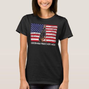 Camiseta Gafas de sol Doberman Pinscher Mamá Bandera Estado