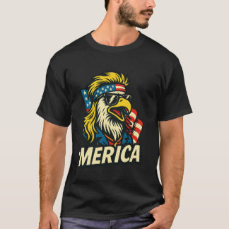 Camiseta Gafas de sol Eagle Mullet 4 de julio Merica USA Am