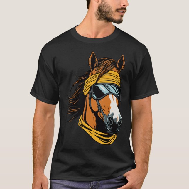 Camiseta Gafas de sol ecuestres Caballo de caballo (Anverso)