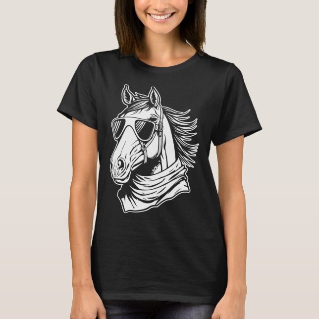 Camiseta Gafas de sol ecuestres Caballo de caballo (Anverso)