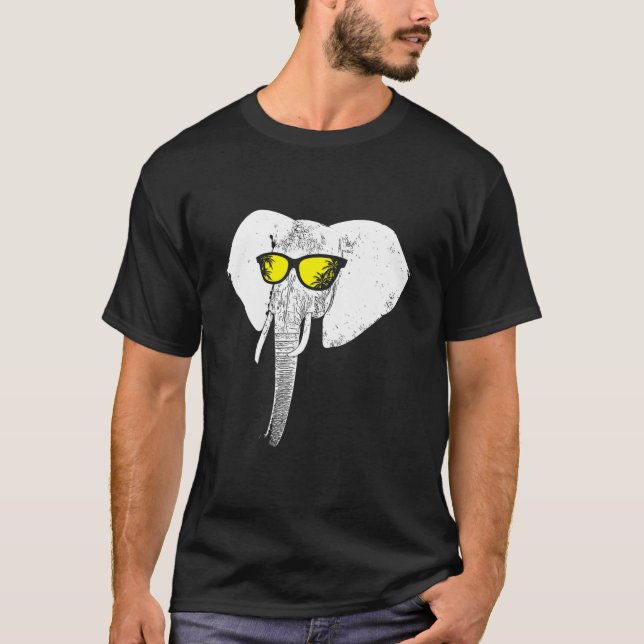 Camiseta Gafas de sol elefantes fiesta elefante amor elefan (Anverso)