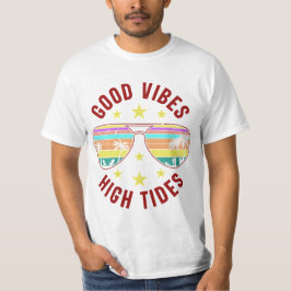 Camiseta Gafas De Sol Elegantes Con Buenos Vibes De Alta Ma