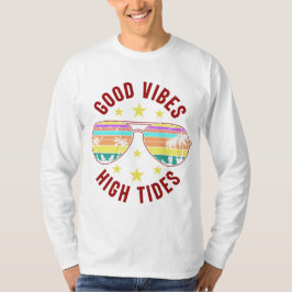 Camiseta Gafas De Sol Elegantes Con Buenos Vibes De Alta Ma