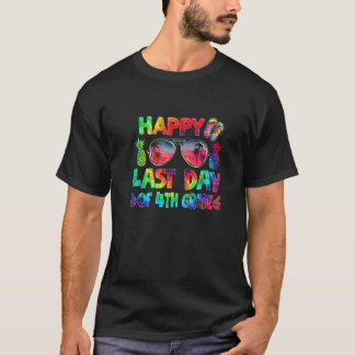 Camiseta Gafas de sol Feliz último día de 4to grado Hola ve