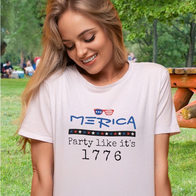 Camiseta Gafas de sol Fiesta Merica Patriótica 4 de julio d (Subido por el creador)