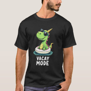 Camiseta Gafas de sol flotador de dinosaurio modo vacacione