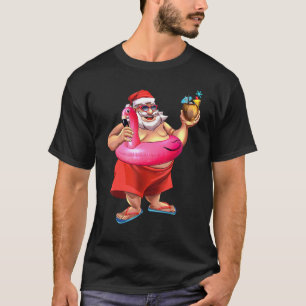 Camiseta Gafas de sol flotantes de Santa Flamingo Fiesta en