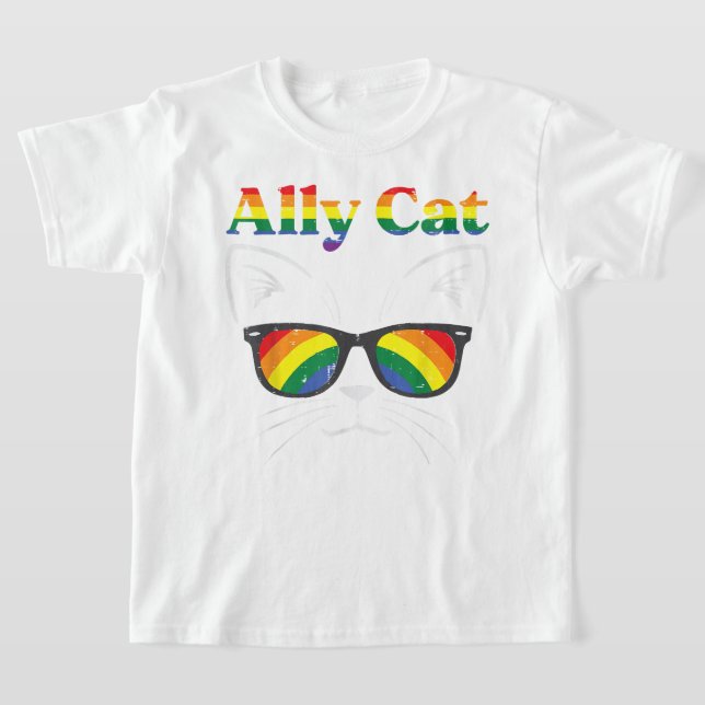 Camiseta Gafas de sol gafas de gato gay orgullo arcoiris ap (Distribución)