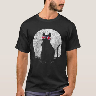 Camiseta Gafas de sol gato bandera británica Reino Unido In