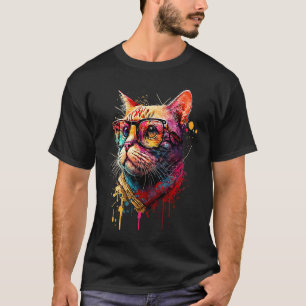 Camiseta Gafas de sol gato corazón adorable gatito minino g