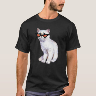 Camiseta Gafas de sol gato plateado Inglaterra bandera brit